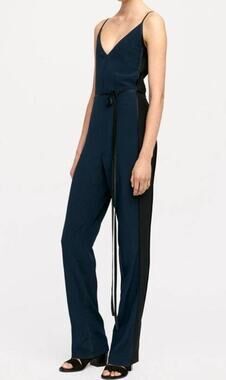 Rag & Bone Rosa Silky Jumpsuit 4 NEW Navy/Black Spaghetti Strap Summer Wedding